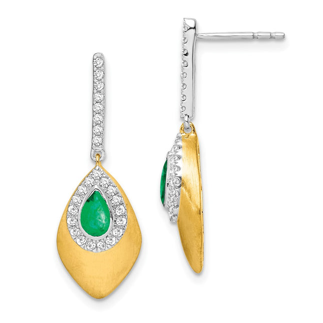 14k Two-tone Earrings Style EM7250 - Classique Jewelry Inc.