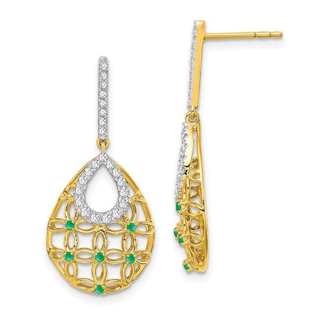 14k Yellow Gold Earrings Style EM7251 - Classique Jewelry Inc.