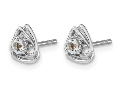 14K white gold aquamarine earrings, alternate view