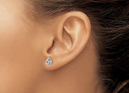 14K white gold aquamarine earrings, another view