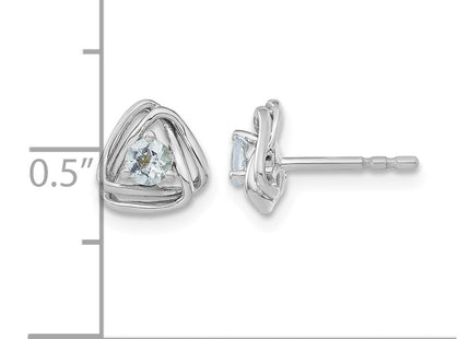 14K white gold aquamarine earrings, further view