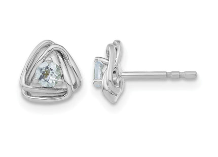 14K white gold aquamarine earrings