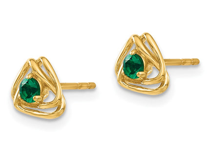 14k Yellow Gold Earrings Style EM7395 - Classique Jewelry Inc.