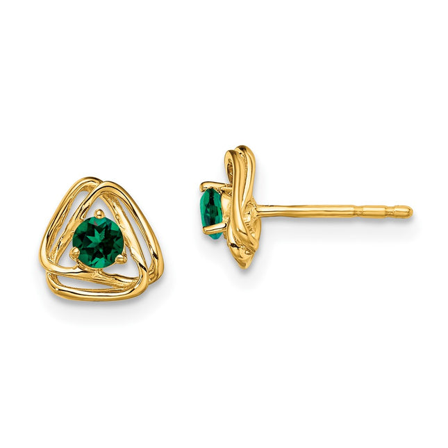 14k Yellow Gold Earrings Style EM7395 - Classique Jewelry Inc.