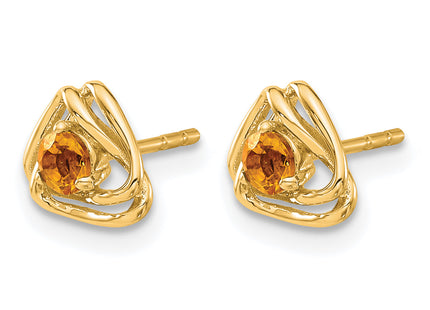 14k Citrine Post Earrings