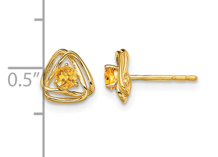 14k Citrine Post Earrings