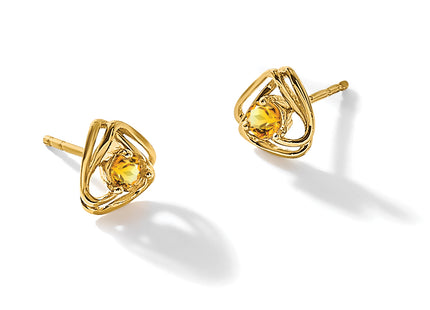 14k Citrine Post Earrings