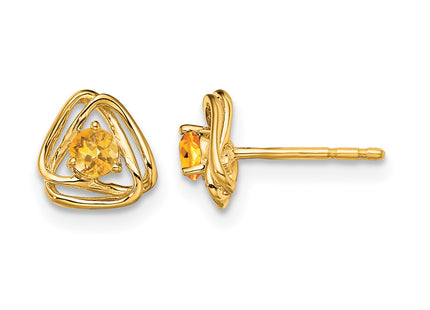 14k Citrine Post Earrings