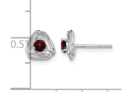 14K white gold garnet earrings, alternate view