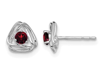 14K white gold garnet earrings