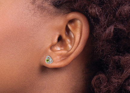 14k White Gold Peridot Post Earrings (Style EM7395)