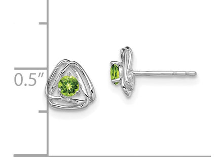 14k White Gold Peridot Post Earrings (Style EM7395)