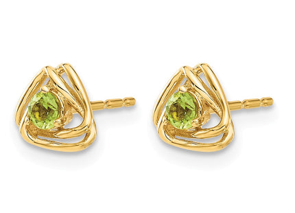 14K gold peridot earrings, alternate view
