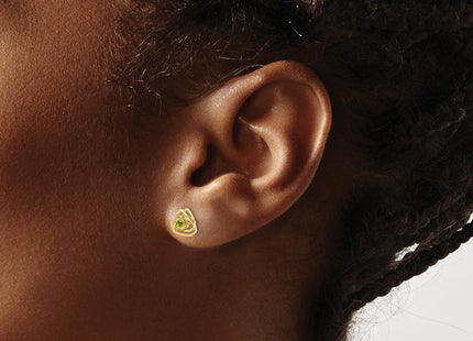 14K gold peridot earrings, another view