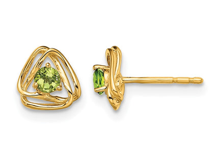 14K gold peridot earrings