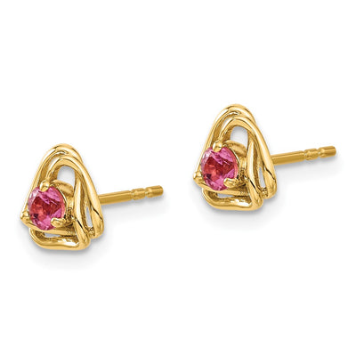 14K Pink Tourmaline Post Earrings