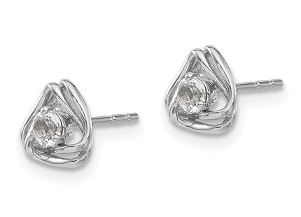 14k White Gold Earrings Style EM7395 - Classique Jewelry Inc.
