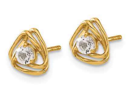 14k Yellow Gold Earrings Style EM7395 - Classique Jewelry Inc.