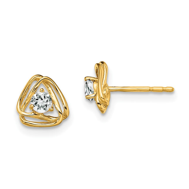 14k Yellow Gold Earrings Style EM7395 - Classique Jewelry Inc.