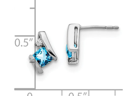 14K white gold diamond earrings, further view