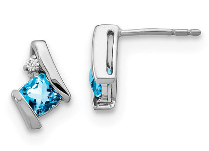 14K white gold diamond earrings