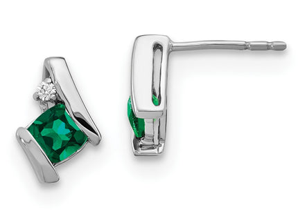 14k White Gold Earrings Style EM7398 - Classique Jewelry Inc.