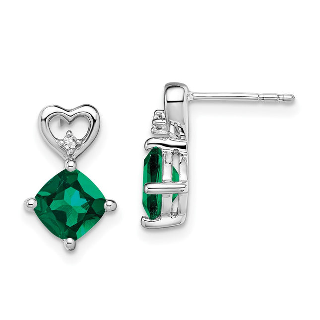14k White Gold Earrings Style EM7399 - Classique Jewelry Inc.