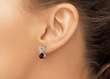14K white gold diamond heart earrings, another view