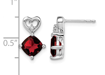 14K white gold diamond heart earrings, further view
