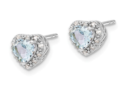 Sterling silver diamond earrings, alternate view