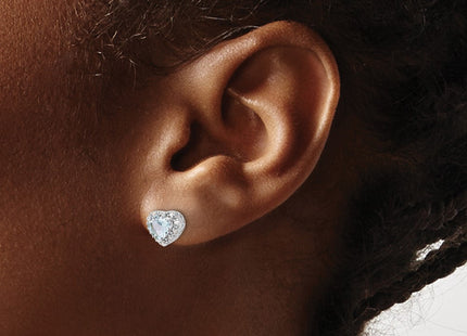 Sterling silver diamond earrings, another view