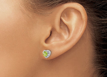 Sterling silver diamond earrings, another view