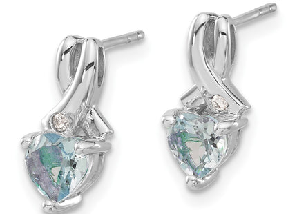 Sterling silver diamond earrings, alternate view