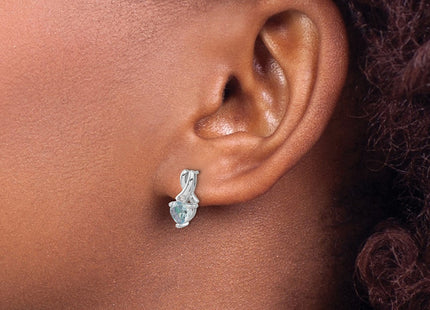 Sterling silver diamond earrings, another view
