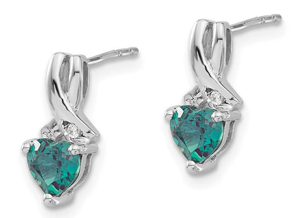 Sterling silver diamond earrings, alternate view
