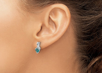 Sterling silver diamond earrings, another view