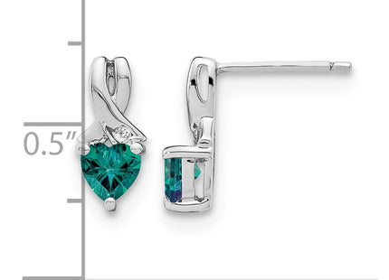 Sterling silver diamond earrings, further view