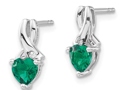 Sterling silver diamond earrings, alternate view
