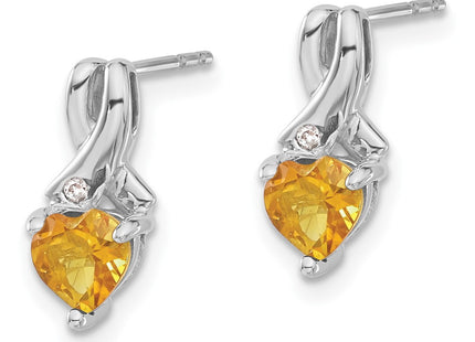 Sterling silver diamond earrings, alternate view