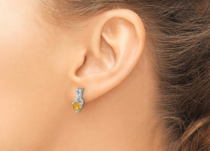 Sterling silver diamond earrings, another view