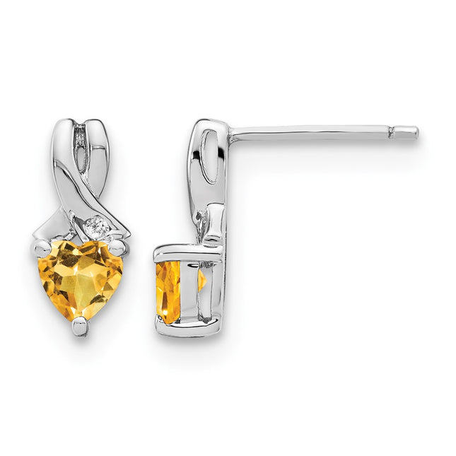 Sterling silver diamond earrings