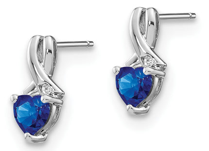 Sterling silver diamond earrings, alternate view