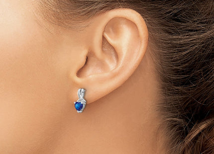 Sterling silver diamond earrings, another view