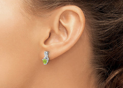 Sterling silver diamond earrings, another view