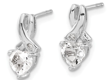 Sterling silver diamond earrings, alternate view