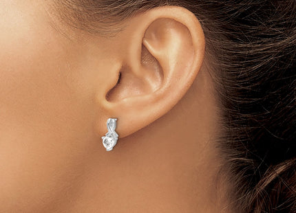 Sterling silver diamond earrings, another view