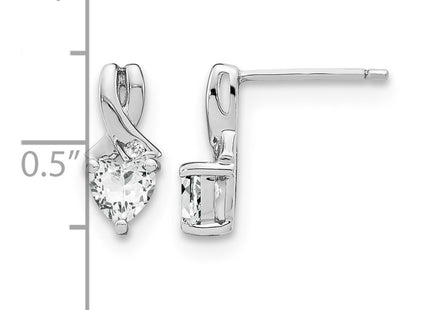Sterling silver diamond earrings, further view