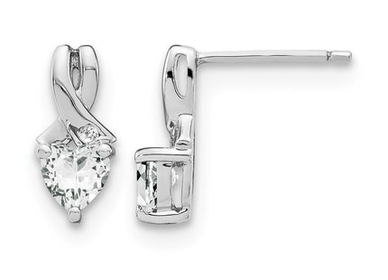 Sterling silver diamond earrings