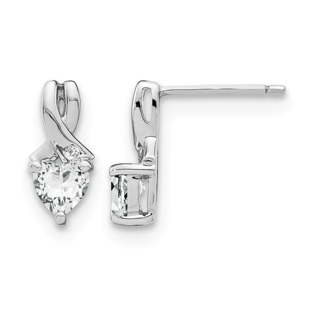 Sterling silver diamond earrings