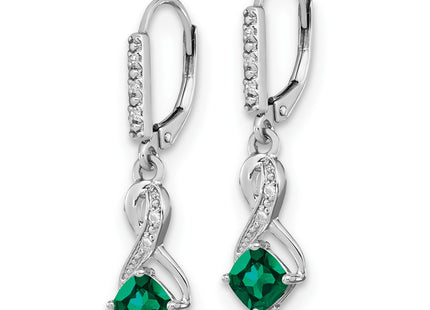 Sterling silver diamond earrings, alternate view